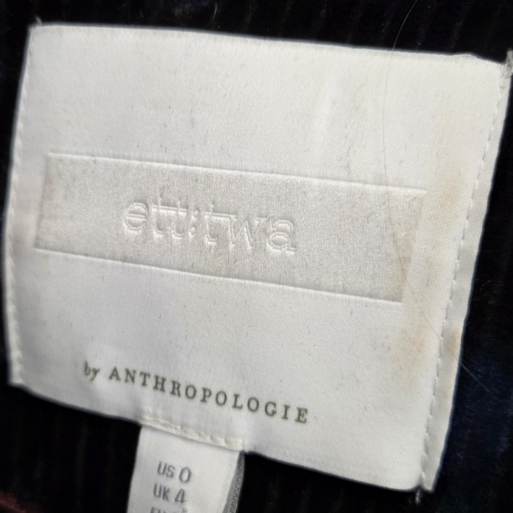 Anthropologie Ett:Twa Blooming Floral Velvet Blazer Jacket Size 0 - Picture 5 of 7